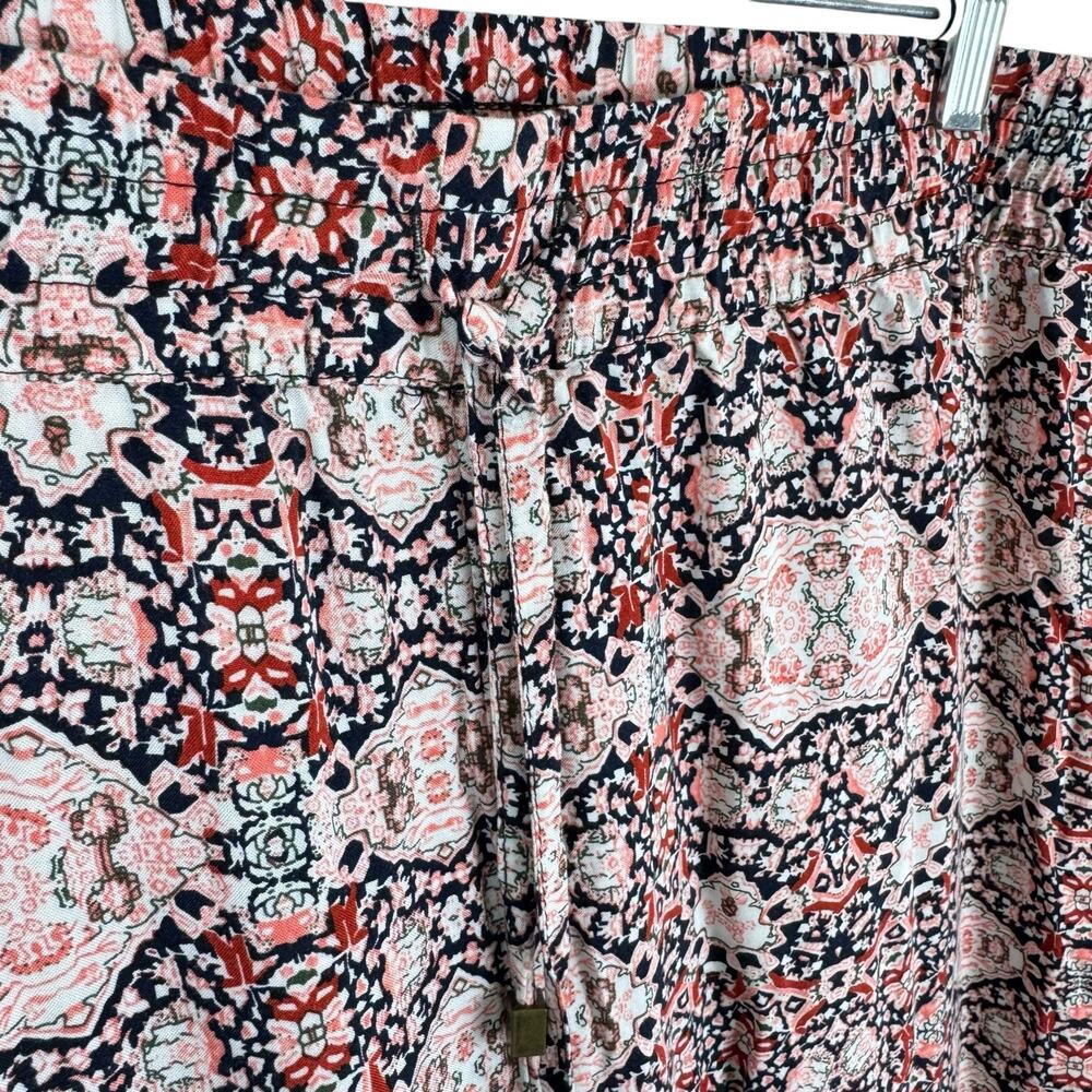 Hester & Orchard Colorful Patterned Lightweight Rayon Drawstring Casual Pants L - Picture 3 of 6